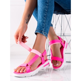 Groto Gogo Sandalias Cómodas Con Velcro rosado 1