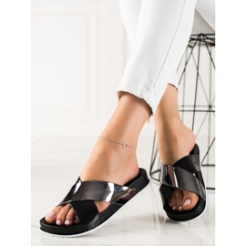 Groto Gogo Pantuflas negras brillantes negro 1