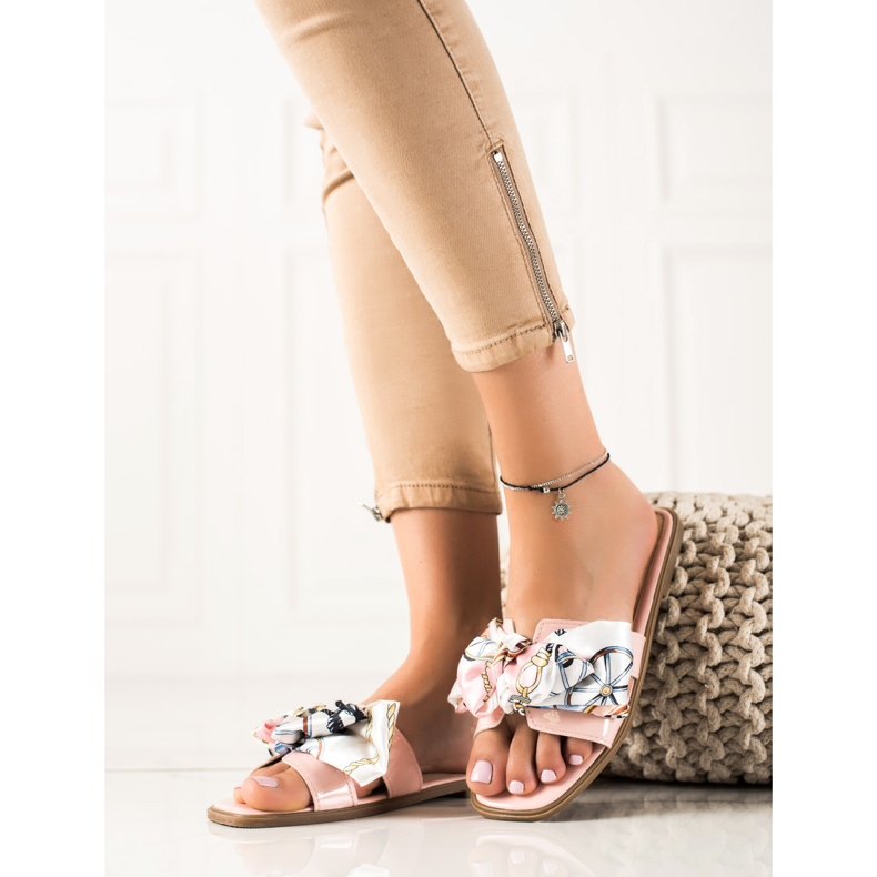 SHELOVET Pantuflas Con Lazo Decorativo rosa 2