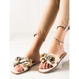 SHELOVET Pantuflas Con Lazo Decorativo beige 1