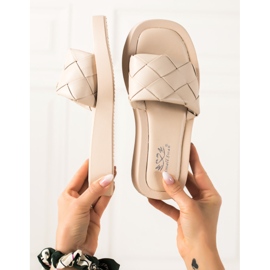 Small Swan Pantuflas beige 2