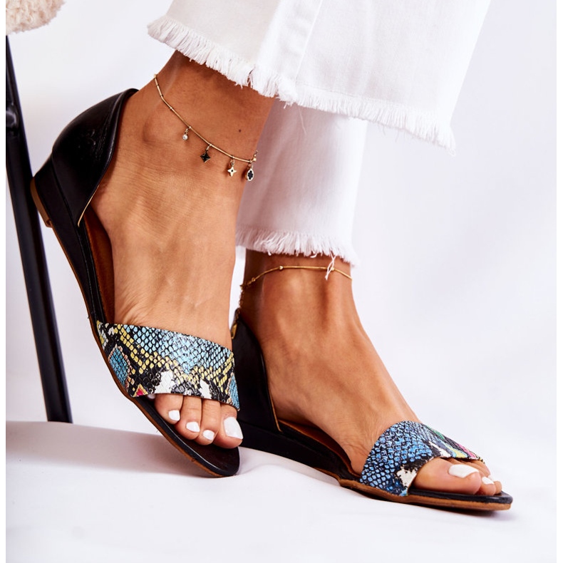 Cuero Maciejka 1971-63 Sandalias Negras negro multicolor 1