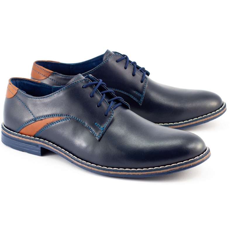Lukas Zapatos de hombre elegantes 253LU azul marino 4