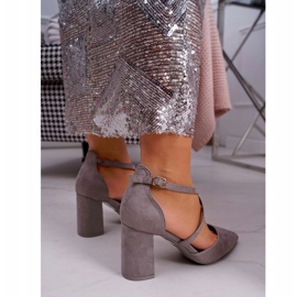 Zapatos de salón con tacón para mujer en gris Spitz 4