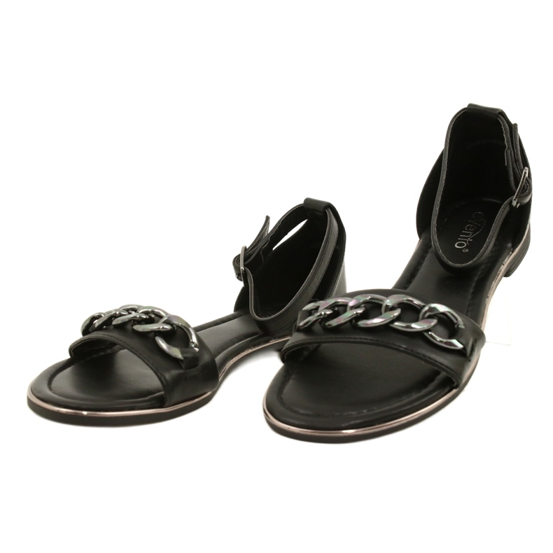 Evento Sandalias para mujeres con cadena 22SD35-4876 Negro 3
