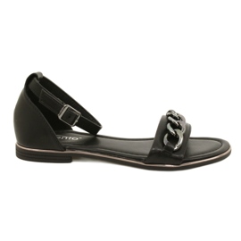 Evento Sandalias para mujeres con cadena 22SD35-4876 Negro 1