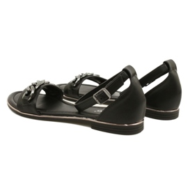 Evento Sandalias para mujeres con cadena 22SD35-4876 Negro 7