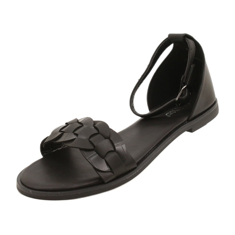 Evento Sandalias para mujeres con trenza 22SD35-4604 Negro 3