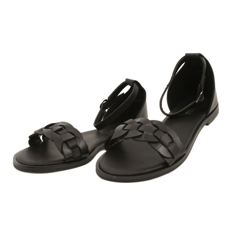 Evento Sandalias para mujeres con trenza 22SD35-4604 Negro 2