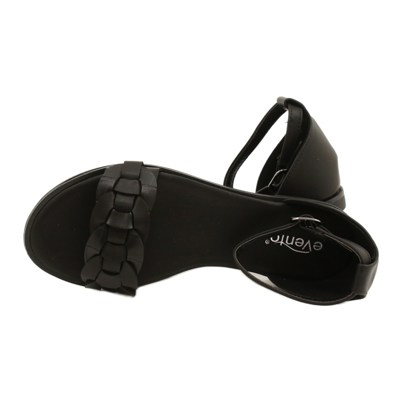 Evento Sandalias para mujeres con trenza 22SD35-4604 Negro 5