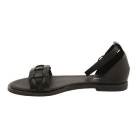 Evento Sandalias para mujeres con trenza 22SD35-4604 Negro 1