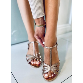 Sandalias de tacón bajo Sparkle Champagne rosado 1