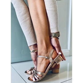 Sandalias de tacón bajo Sparkle Champagne rosa 2