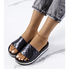 Babuchas Hassell negras acolchadas negro 1