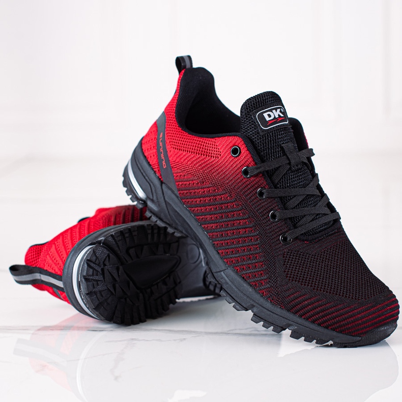 DK Zapatos deportivos negro rojo 1