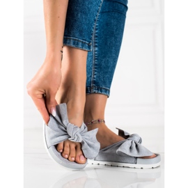 SHELOVET Zapatillas de moda con lazo. gris 1
