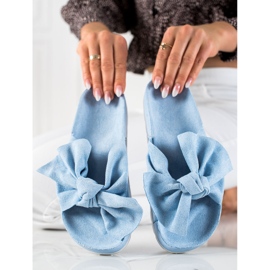 SHELOVET Zapatillas de moda con lazo. azul 2