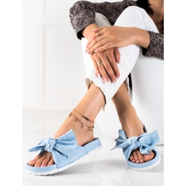 SHELOVET Zapatillas de moda con lazo. azul 1