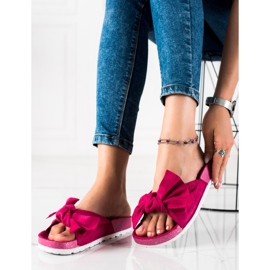 SHELOVET Zapatillas de moda con un lazo rosa 2