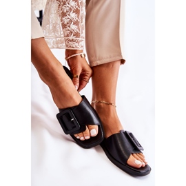 FE1 Pantuflas De Verano De Moda Para Mujer Negro Sylvia 3