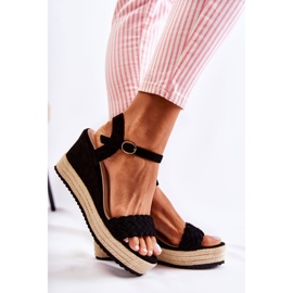 FB2 Sandalias de cuña de ante negro Gabriela beige 5