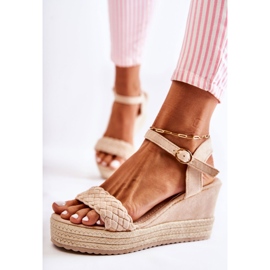 FB2 Sandalias Cuña Ante Gabriela Beige 5