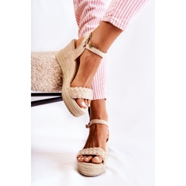 FB2 Sandalias Cuña Ante Gabriela Beige 3