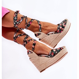 FB2 Sandalias De Cuña De Moda Lamela Negra negro multicolor 4