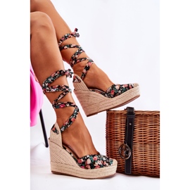 FB2 Sandalias De Cuña De Moda Lamela Negra negro multicolor 3