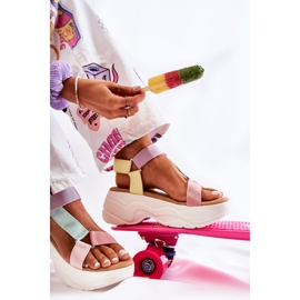 FB1 Sandalias Mujer Para Verano Beige-Amarillo Aurela violeta azul rosado 3