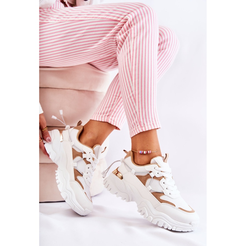 PM2 Deportivas de Moda Textil Beige y Blanco Amariso 2