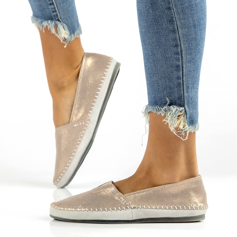 Zapatos de piel Filippo DP031/22 Go dorado gris 7