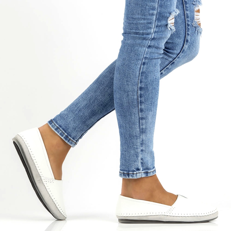 Zapatos de piel Filippo DP031/22 WH blanco gris 7