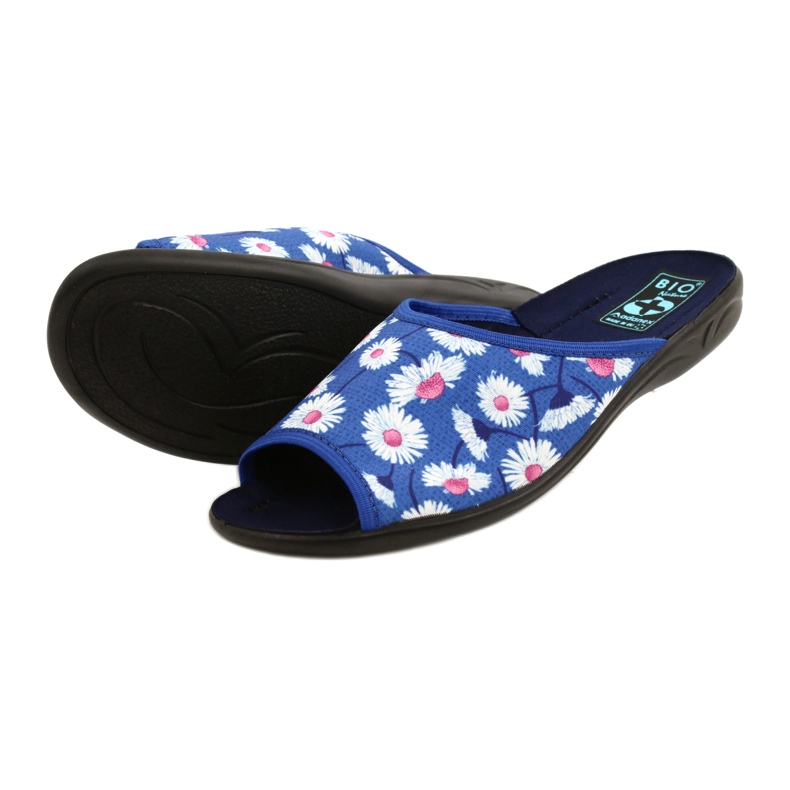 Adanex Pantuflas Mujer Con Flores Gadane SAK1 27153 blanco azul rosa 4