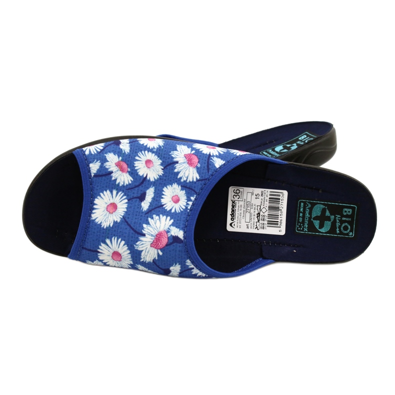 Adanex Pantuflas Mujer Con Flores Gadane SAK1 27153 blanco azul rosa 6