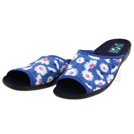 Adanex Pantuflas Mujer Con Flores Gadane SAK1 27153 blanco azul rosado 3