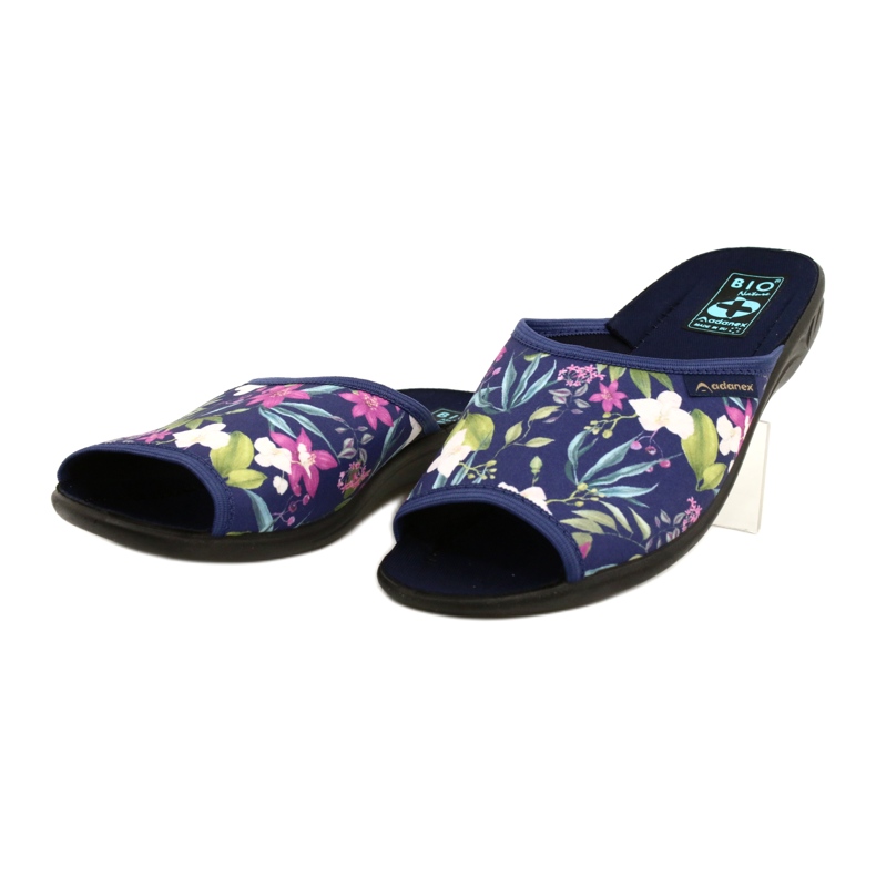 Zapatillas casa mujer con flores Adanex Sara SAK1 27272 azul marino azul rosa verde 3
