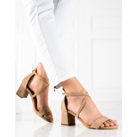 Seastar Sandalias beige tacón 1