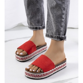 Sandalias rojas en la suela de corcho Bonython rojo 1