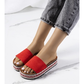 Sandalias rojas en la suela de corcho Bonython rojo 2