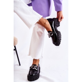 Mocasines Mujer Brogues Piel Negro-Plata Laura Messi 2339 2