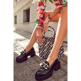 Mocasines Mujer Brogues Piel Negro-Plata Laura Messi 2339 6