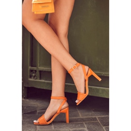 FJ1 Sandalias Mujer Tacón Alto Camelia Naranja 1
