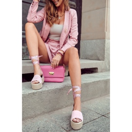 FB2 Sandalias Cuña Ante Rosa Livia rosado 1