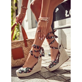 FB2 Sandalias De Cuña De Moda Lamela Negra negro multicolor 7