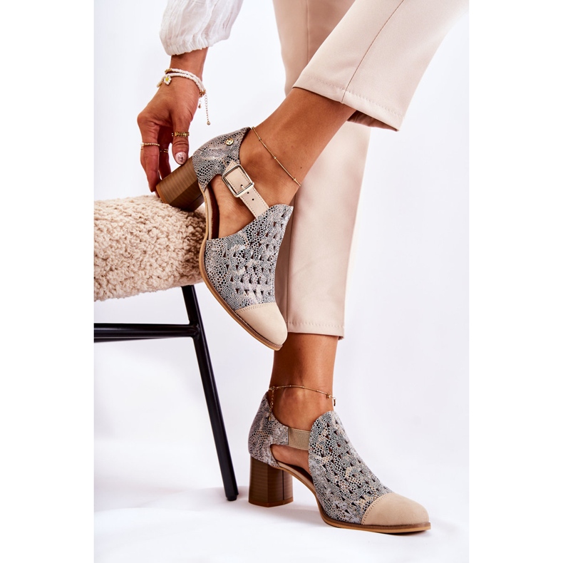 Botines Mujer Piel Calada Maciejka 04962-04 Beige 2