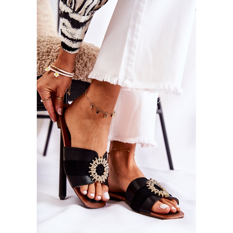 PS1 Pantuflas De Mujer Cómodas Con Adorno Ginera Negra negro 1