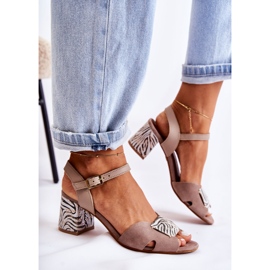 Sandalias Piel Tacón Alto Maciejka 04120-10 Beige 5