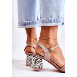 Sandalias Piel Tacón Alto Maciejka 04120-10 Beige 4