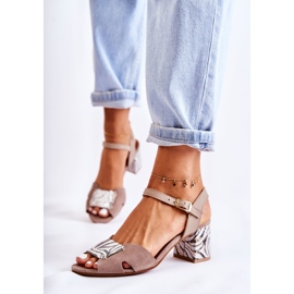 Sandalias Piel Tacón Alto Maciejka 04120-10 Beige 1